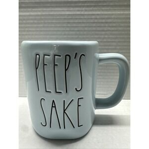 Rae Dunn Easter Mug Peeps Themed blue "PEEPS SAKE" Flat Matte Blue - Rare